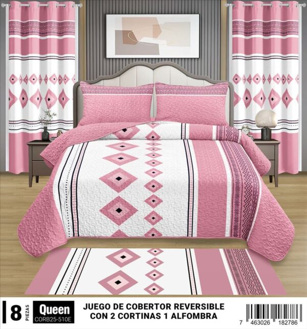 Juego de cobertor de 8 piezas para cama Queen Size