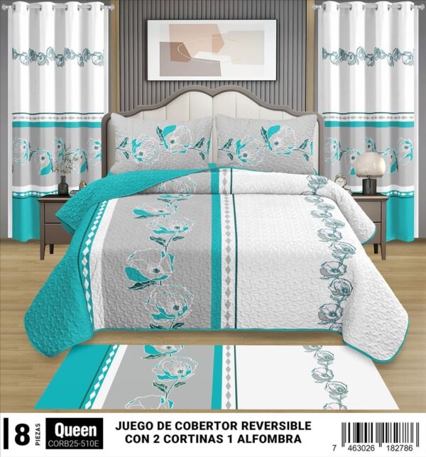 Juego de cobertor de 8 piezas para cama Queen Size - Imagen 6