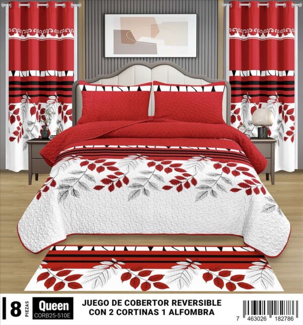 Juego de cobertor de 8 piezas para cama Queen Size - Imagen 7