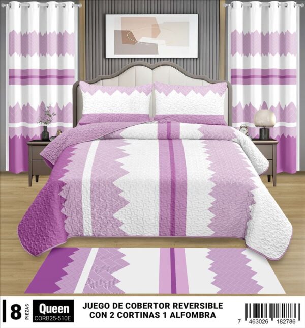 Juego de cobertor de 8 piezas para cama Queen Size - Imagen 9