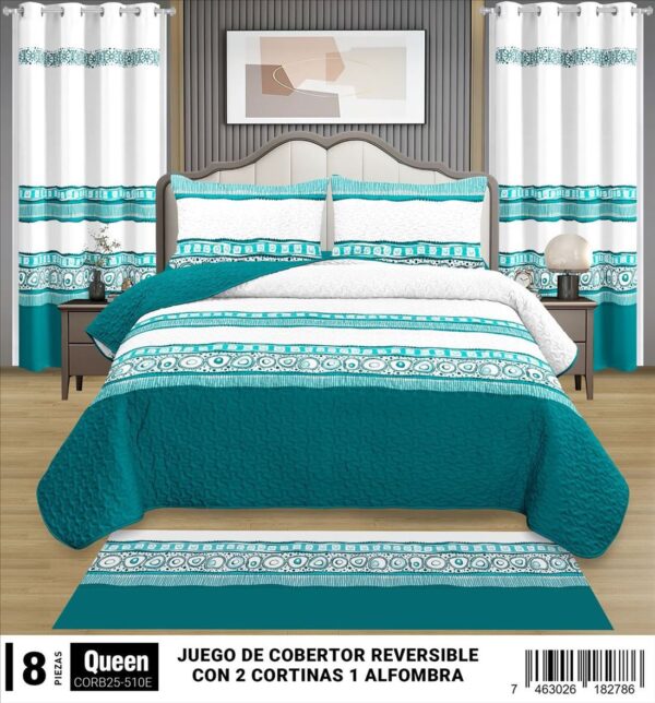 Juego de cobertor de 8 piezas para cama Queen Size - Imagen 10