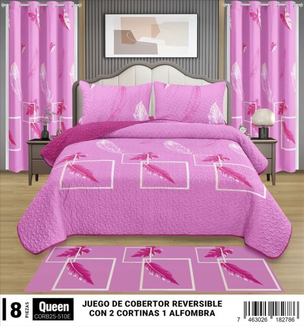 Juego de cobertor de 8 piezas para cama Queen Size - Imagen 2