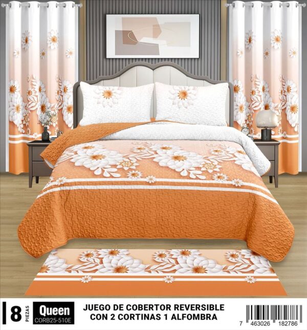 Juego de cobertor de 8 piezas para cama Queen Size - Imagen 4