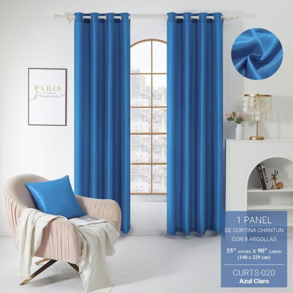 Cortina chantun azul claro