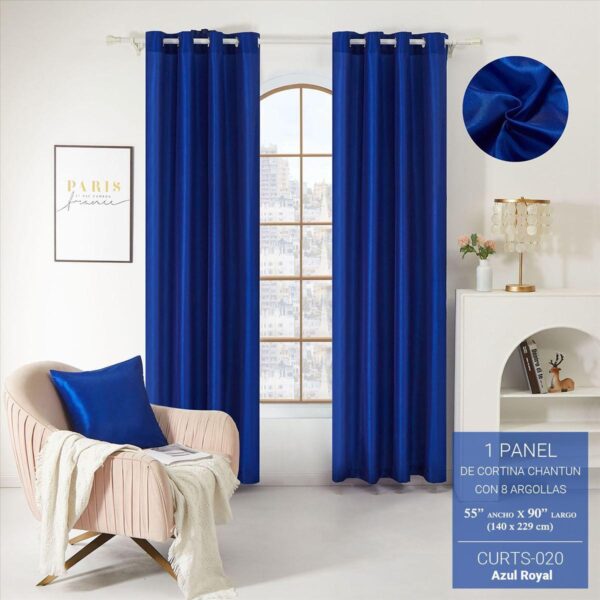 Cortina chantun azul royal