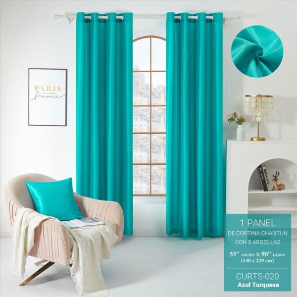 Cortina chantun azul turquesa