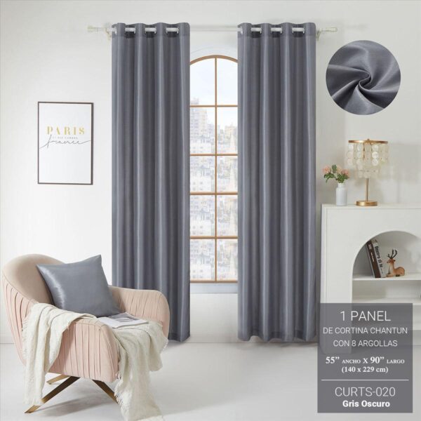 Cortina chantun gris oscuro