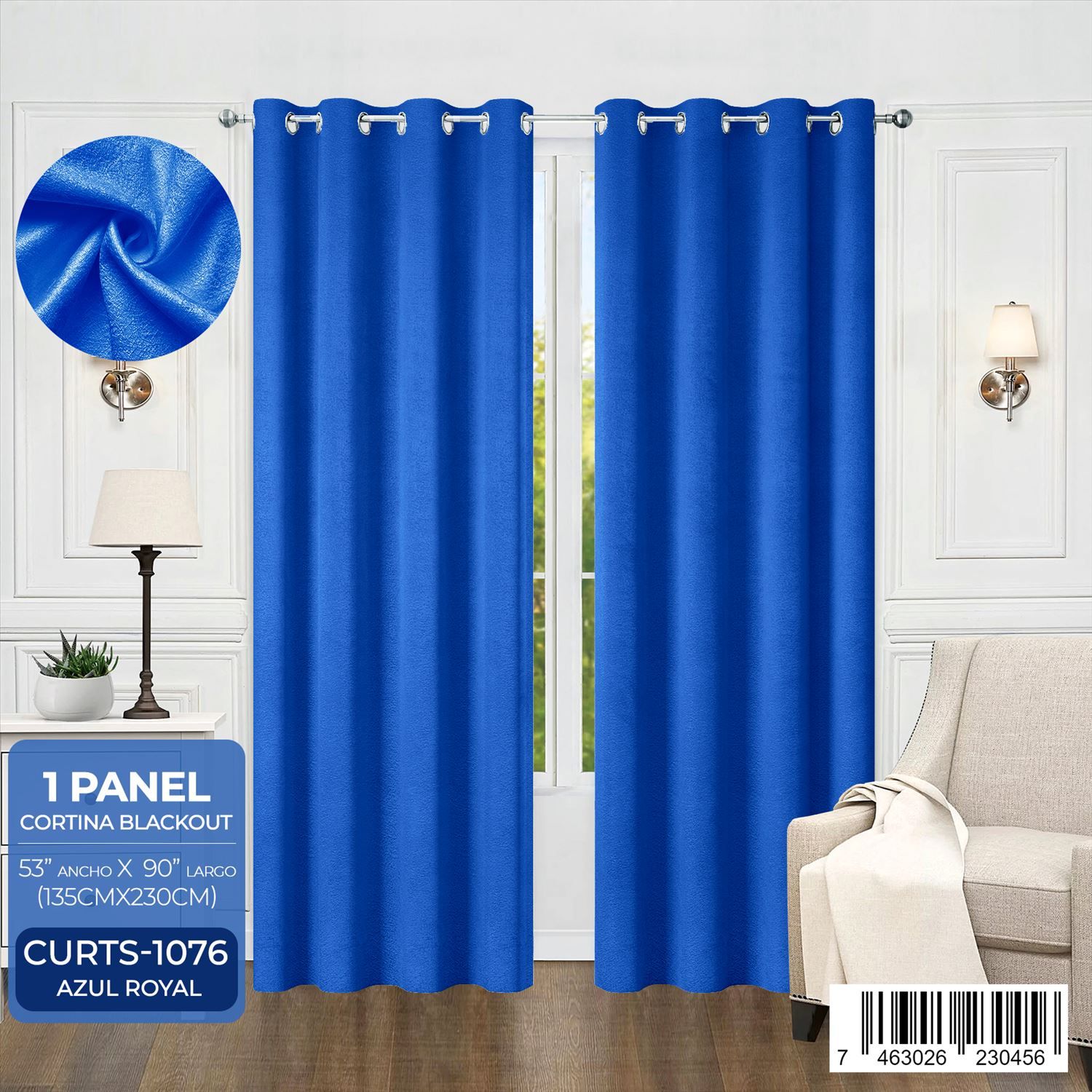 Cortina blackout con relieve