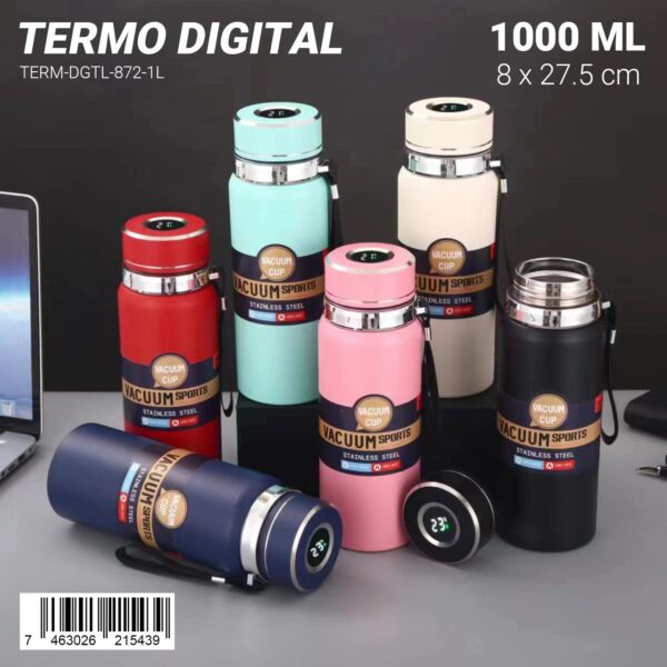 Termo deportivo térmico digital de 1000 ml