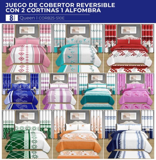 Juego de cobertor de 8 piezas para cama Queen Size - Imagen 11