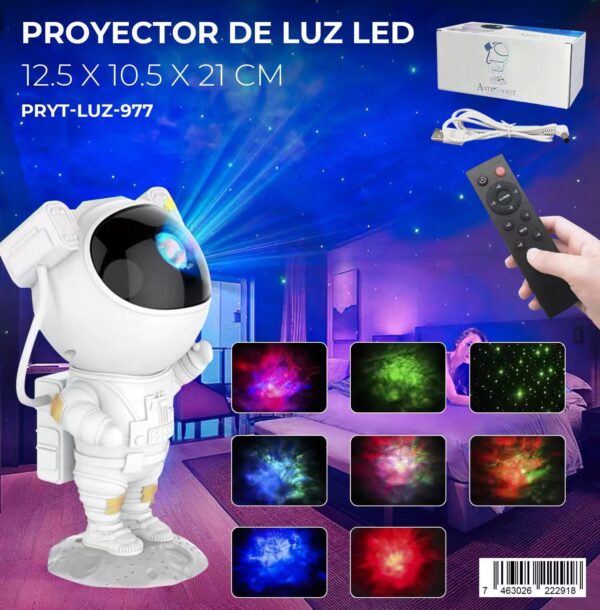 Proyector astronauta de galaxias y estrellas