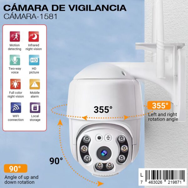 Cámara de vigilancia, seguridad 360°