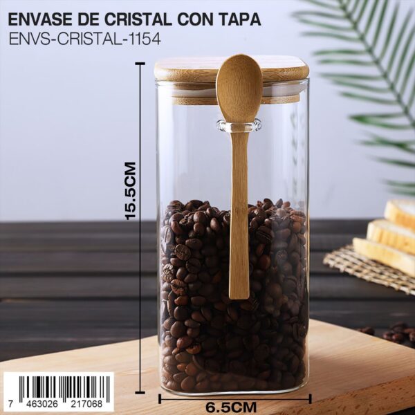 Envase de cristal con tapa