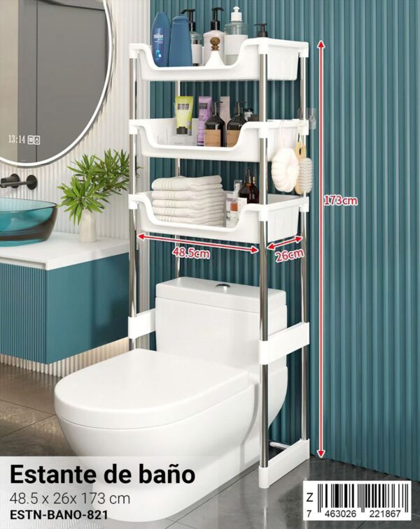 Estante de baño en acero inoxidable