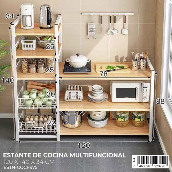 Estante de cocina multifuncional