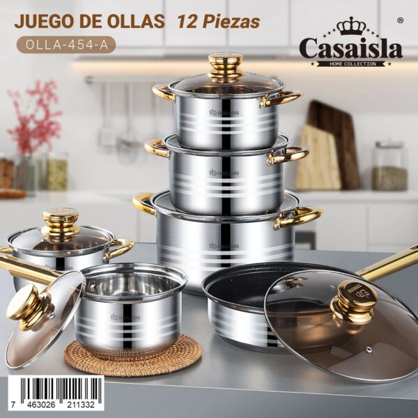 Juego de ollas premium de 12 piezas