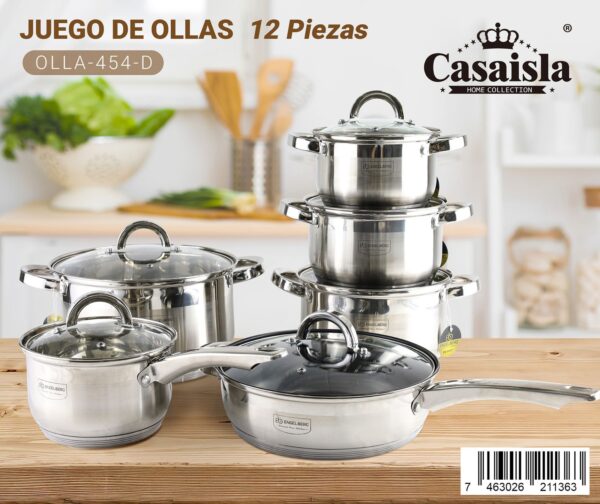 Juego de ollas premium de 12 piezas