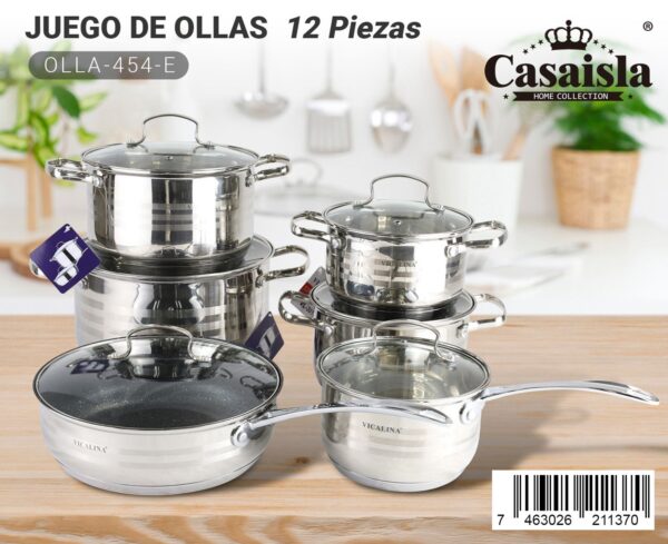 Juego de ollas premium de 12 piezas