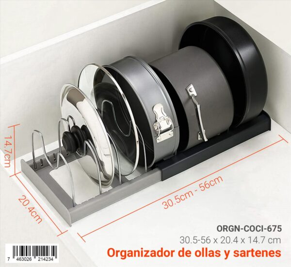 Organizador de ollas y sartenes