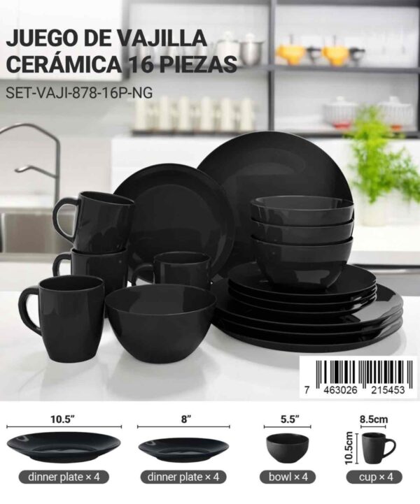 Set de vajilla de 16 piezas en cerámica - Imagen 5