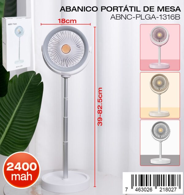 Abanico portátil con altura ajustable