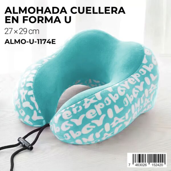 Almohada cuellera en forma de U con diseño estampado