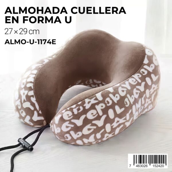 Almohada cuellera en forma de U con diseño estampado - Imagen 2