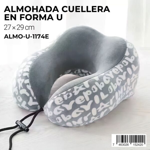 Almohada cuellera en forma de U con diseño estampado - Imagen 3