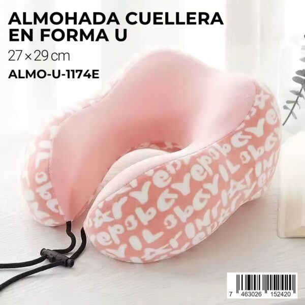 Almohada cuellera en forma de U con diseño estampado - Imagen 4