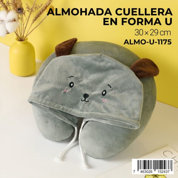 Almohada cuellera en forma U con capucha - Imagen 2