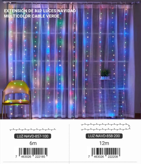 Extensión de luces navideñas multicolor