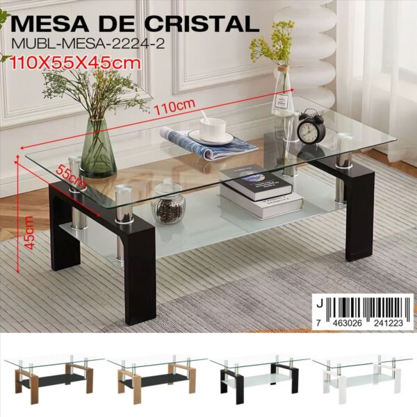 Mesa de centro moderna de cristal