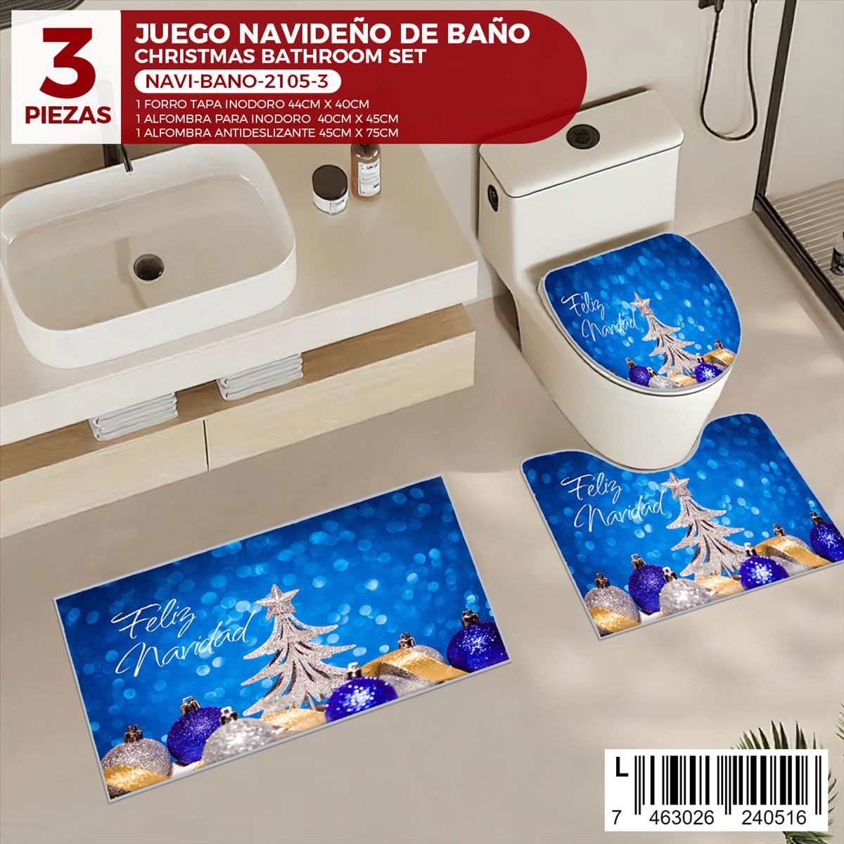 Juego de baño navideño de 3 piezas - Imagen 8