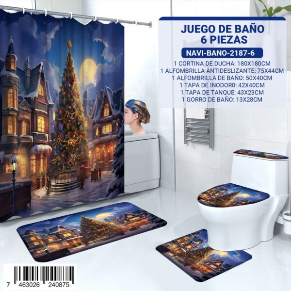 Juego de baño navideño de 6 piezas - Imagen 8