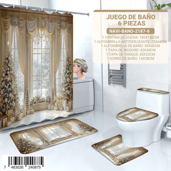 Juego de baño navideño de 6 piezas - Imagen 7