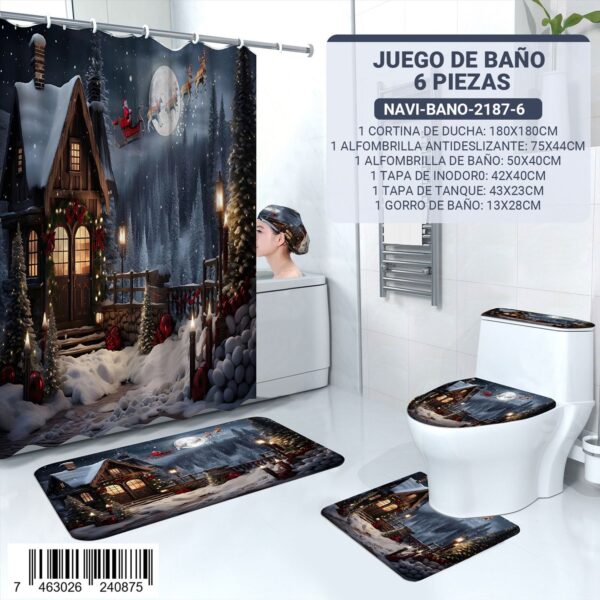 Juego de baño navideño de 6 piezas - Imagen 9