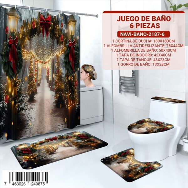 Juego de baño navideño de 6 piezas - Imagen 10