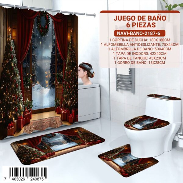 Juego de baño navideño de 6 piezas - Imagen 11