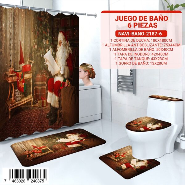 Juego de baño navideño de 6 piezas - Imagen 2