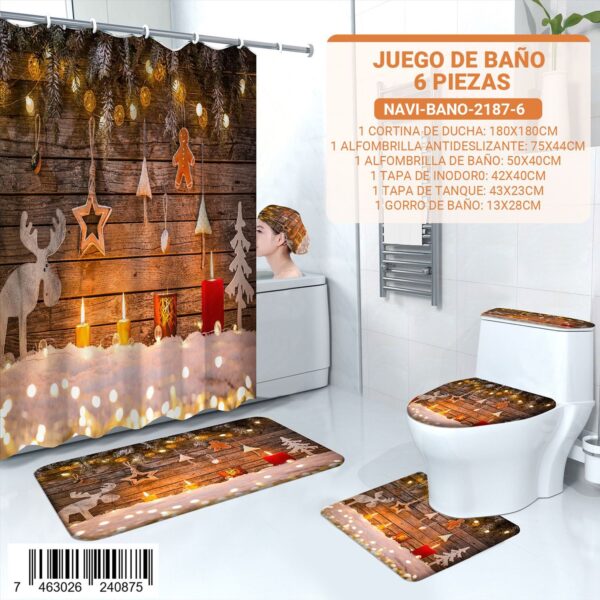 Juego de baño navideño de 6 piezas - Imagen 3