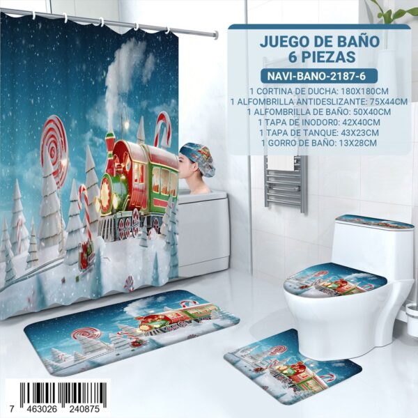 Juego de baño navideño de 6 piezas - Imagen 5