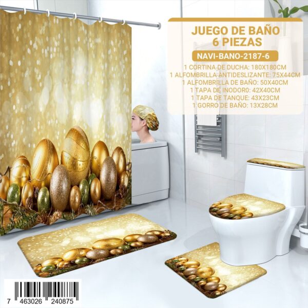 Juego de baño navideño de 6 piezas - Imagen 6