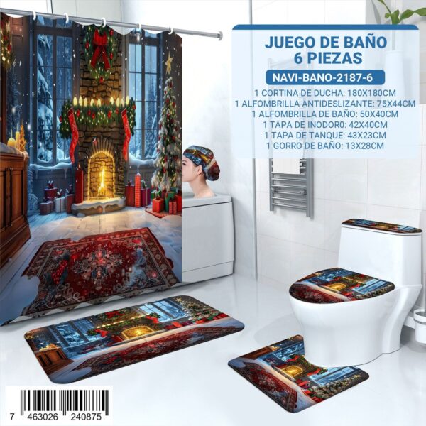 Juego de baño navideño de 6 piezas