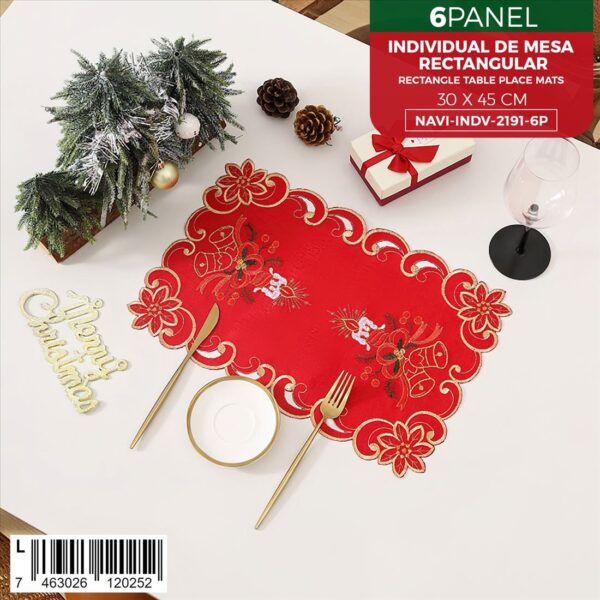 Set de 6 individuales de mesa navideños