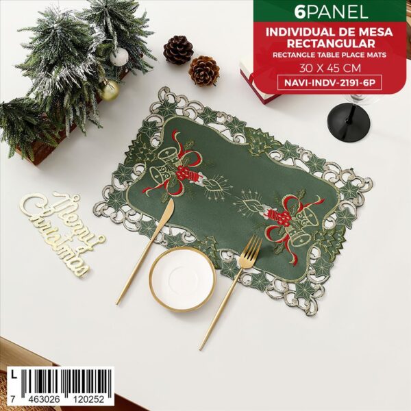 Set de 6 individuales de mesa navideños - Imagen 4