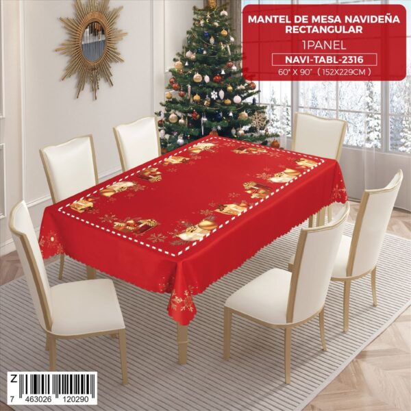 Mantel para mesa de 6 sillas navideño - Imagen 6