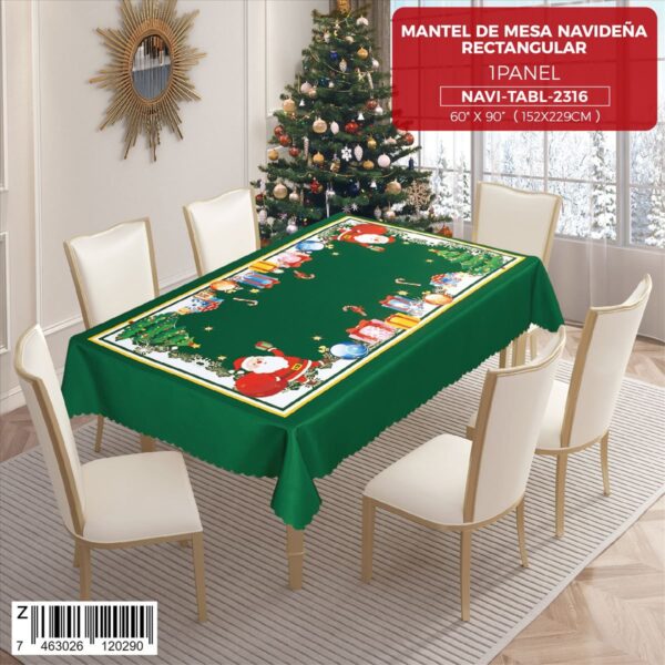 Mantel para mesa de 6 sillas navideño - Imagen 2