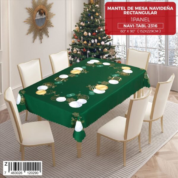 Mantel para mesa de 6 sillas navideño - Imagen 3