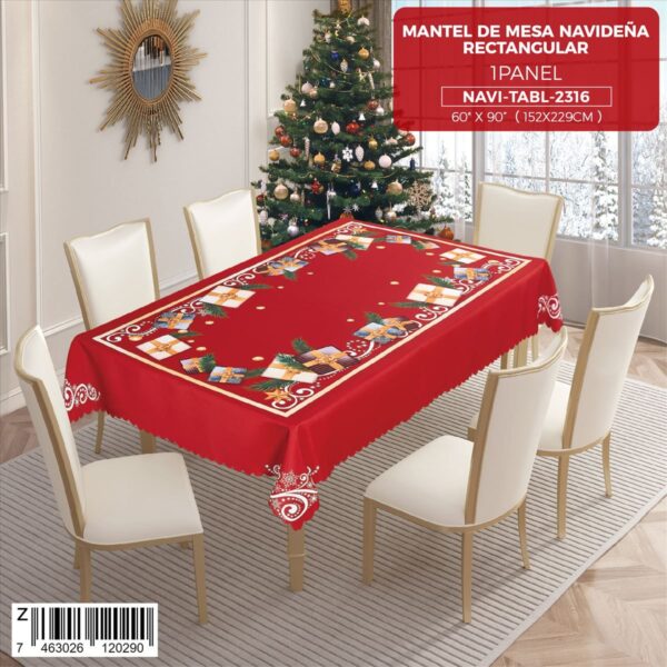 Mantel para mesa de 6 sillas navideño - Imagen 4