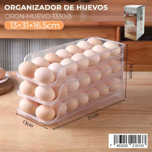 Organizador de huevos de 3 niveles